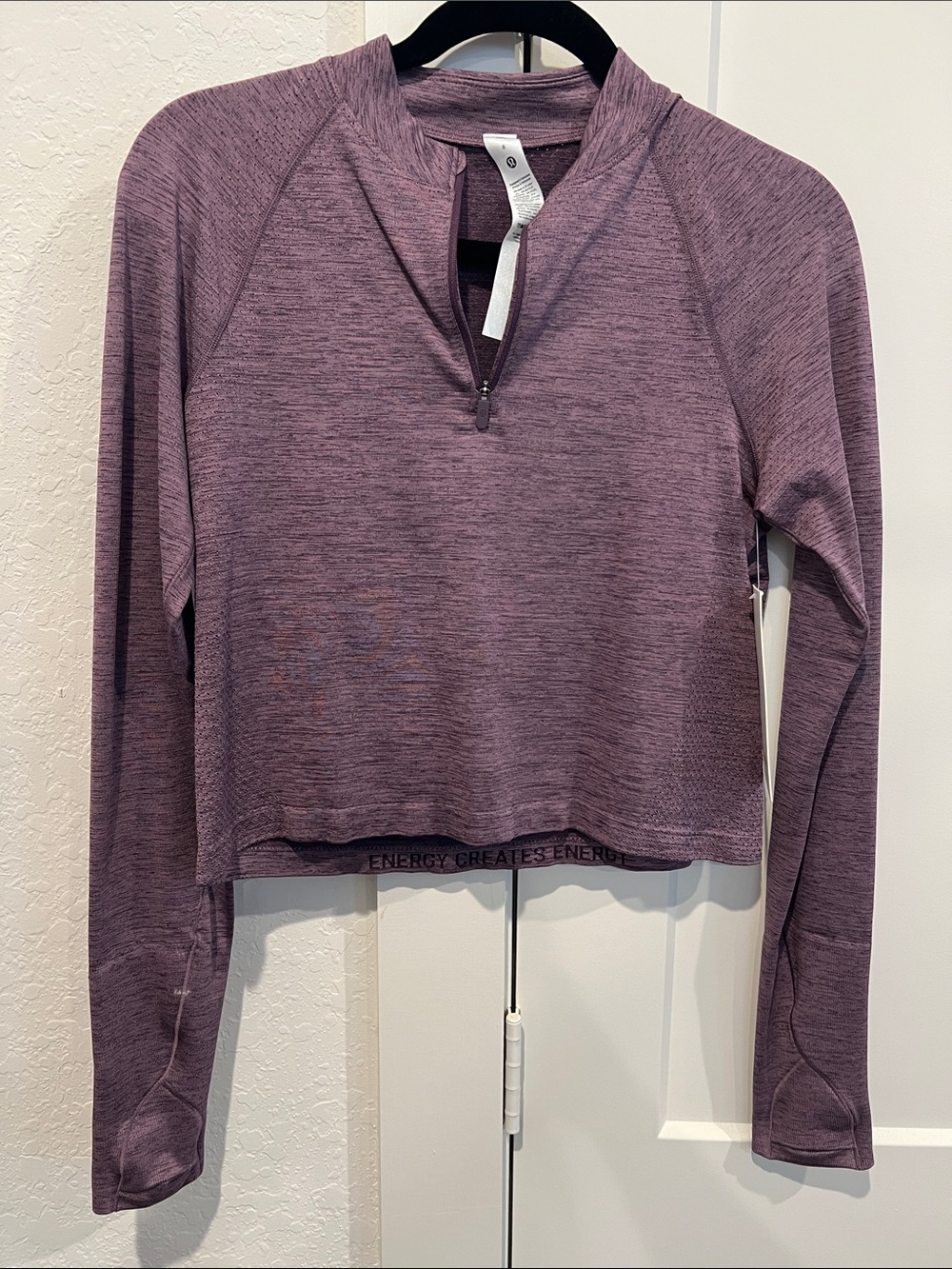 lululemon athletica Heathered Plum Half-Zip Long Sleeve Top